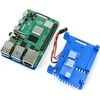 Odseven Raspberry Pi 4B aliumininis radiatorius - dėžutė mėlynos spalvos su dviem ventiliatoriais