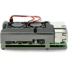 Raspberry Pi 4B korpusas JustPi DNG-16012 su 2 aušinimo ventiliatoriais, metalinis, pilkas