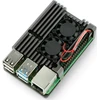 Raspberry Pi 4B korpusas JustPi DNG-16012 su 2 aušinimo ventiliatoriais, metalinis, pilkas