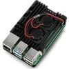 justPi dėklas Raspberry Pi 5 su dviem ventiliatoriais - aliuminis - juodas