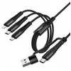 Laidas 3in1 USB C / USB A į Lightning + USB C + Micro USB Hoco 1 m X123 juodas
