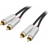 2xRCA laidas su metaliniais antgaliais