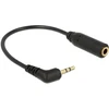 ADAPTERIS MICROJACK 2.5MM(M) 3PIN->MINIJACK 3.5MM(F) 3PIN ant kabelio 17.5CM Juodas DELOCK