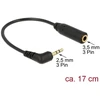 ADAPTERIS MICROJACK 2.5MM(M) 3PIN->MINIJACK 3.5MM(F) 3PIN ant kabelio 17.5CM Juodas DELOCK
