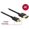 Kabelis Delock 3m juodas (84784)