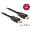 Kabelis Delock DisplayPort - DisplayPort 0.5m juodas (85506)