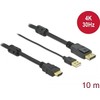 DELOCK HDMI M DisplayPort M 4K laidas 10m maitinamas USB AM juodas