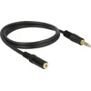 Delock Kabelis Extension Cable Minijack M/F 3Pin 1m juoda