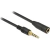 PRZEDŁUŻACZ AUDIO MINIJACK 3.5MM M/F 4/3 PIN 1M JUODA DLA IPHONE DELOCK