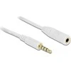 GARSO pratęsimo kabelis MINIJACK 3,5 mm M/F 4 PIN 1M BALTA DELOCK