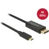 DELOCK Cable USB Type-C male > Displayport male (DP Alt Mode) 4K 60 Hz 1 m juodas
