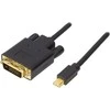 Adapteriai DELTACO mini, DisplayPort / DVI-I, 2m, juodas / DP-DVI202
