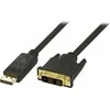 DELTACO DP - DVI-D Single Link kabelis, Full HD - 60Hz, 2m, juodas, 20 kontaktų ha - 18 + 1 kontaktų ha / DP-2020