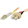 Optinis kabelis DELTACO OM1, LC - SC, dvipusis, UPC, 62,5/125, 0,5m, oranžinis / LCSC-0M-5