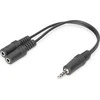 ASSMANN 3,5 mm 4 kontaktų M iki 2 x 3,5 mm 3 kontaktų F GARSO adapteris 0,2 m, AK-510301-002-S