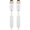 Goobay antenos kabelis 2,5 m, baltas, su feritu (80 dB), 2x ekranuotas