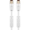 Goobay antenos kabelis 5,0 m, baltas, su feritu (80 dB), 2x ekranuotas