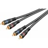 Goobay Stereo RCA laidas 2x RCA; dvigubas ekranas 60795 2 RCA patinas, 2 RCA patinas, 2 m, Juodas