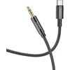 Kabelis AUX Jack 3,5 mm - USB C Hoco 1 m UPA19 juodas