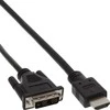 Kabelis InLine HDMI - DVI- D 1m juoda (17661E)