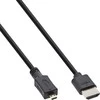 InLine 4K (UHD) Micro Superslim HDMI laidas A iki D, juodas – 1,8 m