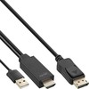 Kabelis InLine HDMI - HDMI + USB-A 1.5m juoda (17164P)