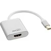 InLine Cable ® Mini DisplayPort HDMI adapteris, aliuminio su garsu, 4K/60Hz, baltas, 0,15 m