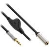 Kabelis InLine ® Slim Garso kabelis 3.5mm M į F, su tūrio kontrolės 0.25m
