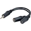 Jack Garso skirstytuvas, lizdas (3,5 mm) M - 2x lizdas (3,5 mm) F, 0,2 m, stereo, juoda, laidinis