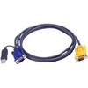 Aten KVM kabeliai, 2m, Juodieji (2L5202UP)