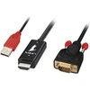 Lindy HDMI laidas – D-Sub (VGA) + USB-A 1 m juodas (41455)