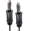 HDMi Kabelis - LINDY Apsaugotas Pluoštinis Hibridinis HDMI 8K60 Kabelis, 20 m, Juodas