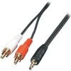 Garso Kabelis - LINDY Premium 3.5 mm Kištukas į 2 x RCA, 3 m, Juodas