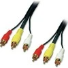 Kabelis Lindy RCA (Cinch) x3 - RCA (Cinch) x3 20m juoda (35546)