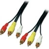 Kabelis Lindy RCA (Cinch) x3 - RCA (Cinch) x3 10m juoda (35544)