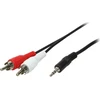 Kabelis LogiLink lizdas 3,5 mm – RCA (Cinch) x2 5m Juodas (CA1043)