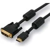 Video Kabelis DVI (18+1) M - HDMI M, 3m, pozłacane złącza, juoda, Logo blister