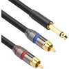 Kabelis Mozos Jack 6,3mm - RCA (Cinch) x2 3m juoda (MCABLE- 2JT2R)