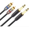 Kabelis Mozos Jack 6,3mm - RCA (Cinch) x2 3m juoda (MCABLE- 2JT2R)