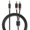 Nedis Aux į 2x RCA 0.5m garso kabelis