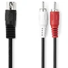 Kabelis Nedis DIN (5-pin) 2 x RCA 1 m (CAGL20200BK10)