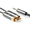 Kabelis Nedis CATB22200GY10 kabelis audio 1 m 3.5mm 2 x RCA Pilka