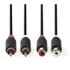 Nedis Stereo Audio kabelis 2x RCA (M) - 2x RCA (F) 2.00 m juoda