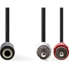 Kabelis Nedis 2 x RCA 3.5 mm 0,2 m Juodas (CAGB22255BK02)