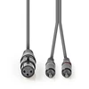 Kabelis Nedis XLR - RCA (Cinch) x2 1.5m pilka (COTH15220GY15)