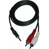 Neutralle Garso kabelis Jack (3,5mm) M - 2x CINCH M, 3m, juodas, su logotipu, EOL