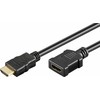 Neutralle HDMI M - HDMI F vaizdo kabelio prailginimas, HDMI 2.0 - Premium High Speed, 2m, paauksuotos jungtys, juodas, EOL