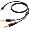 Procab Kabelis, 3,5 mm lizdas, stereofoninis lizdas – 2 x 6,3 mm lizdas, kištukas, mono, 1,5 m – CLA713/1,5