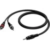 Kabelis Procab Jack 3.5mm - RCA (Cinch) x2 10m juoda (CAB711 / 10)