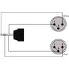 3,5 mm mini lizdas - 2 x XLR 1,5 m laidas - Procab